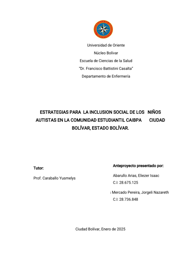 Inclusión de Niños Autistas en Educación | PDF