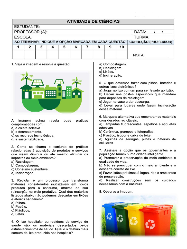 Atividade de Sustentabilidade Atualizada | PDF