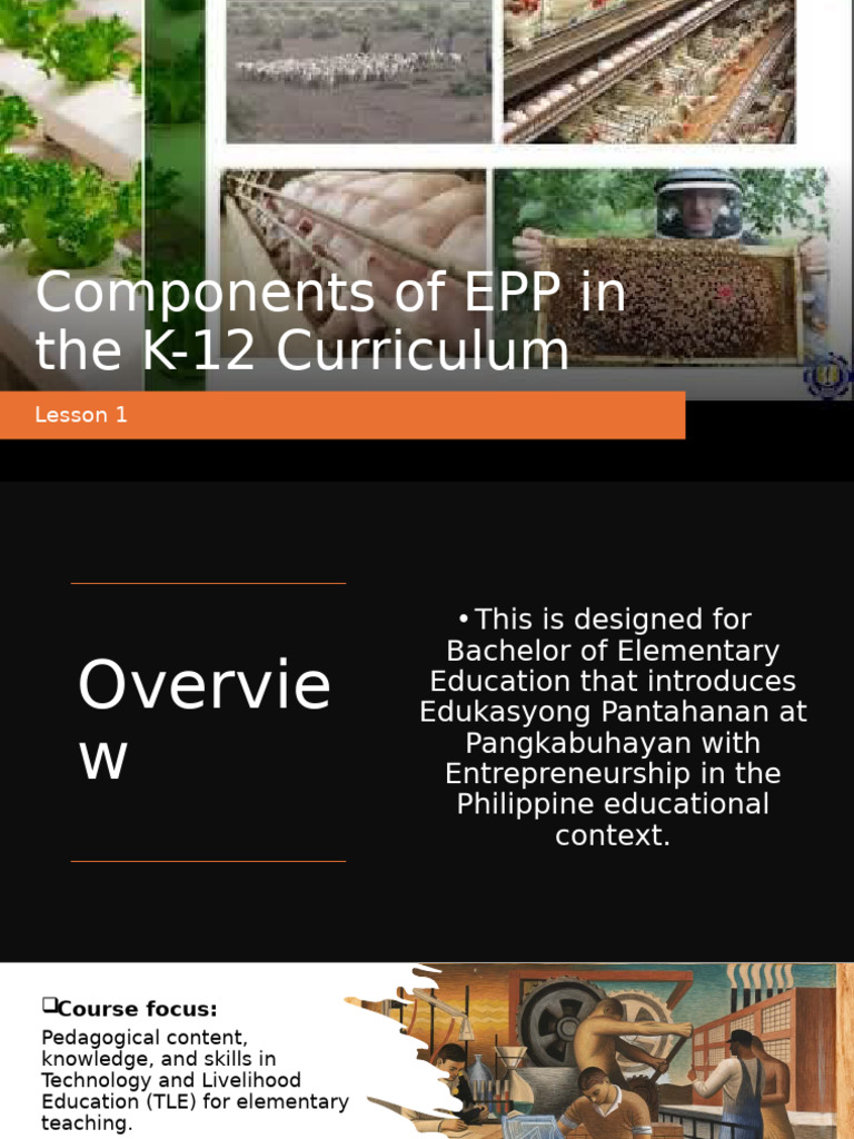 EPP Components in K-12 Curriculum | PDF | Agriculture | Carpentry