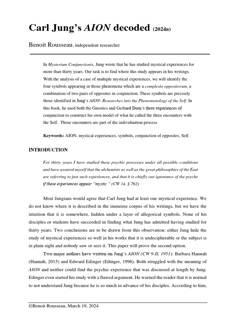 Decoding Jung's AION and Mystical Symbols | PDF | Carl Jung | Shadow ...