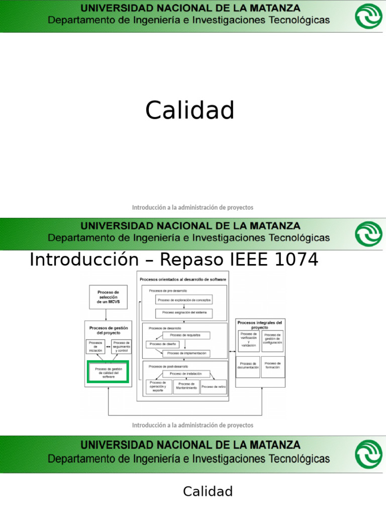 Calidad en la Administración de Proyectos | PDF | Calidad (comercial ...