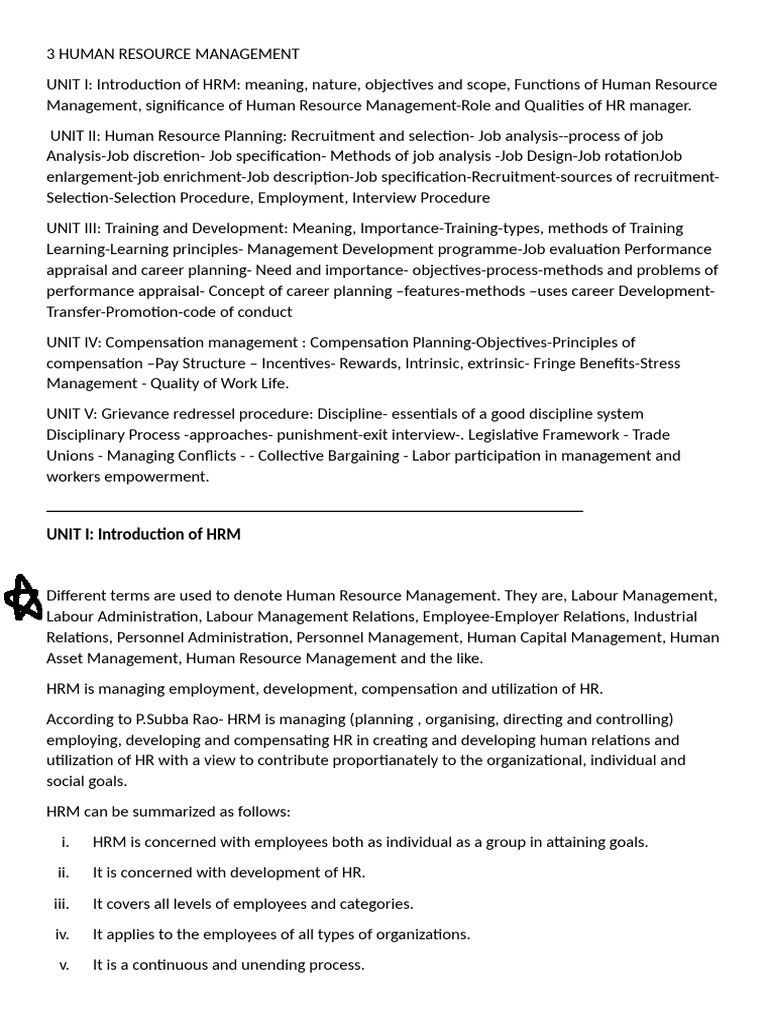 Human Resource Management Overview | PDF | Performance Appraisal ...