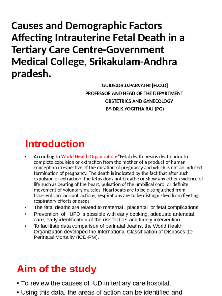 Causes of Intrauterine Fetal Death | PDF | Childbirth | Fetus