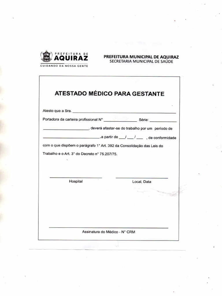 Atestado Medico para Gestante | PDF