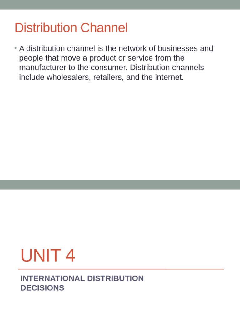 International Distribution Channels Explained | PDF | Logistics ...