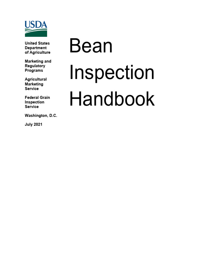 Bean Inspection Handbook Overview | PDF | United States Department Of ...