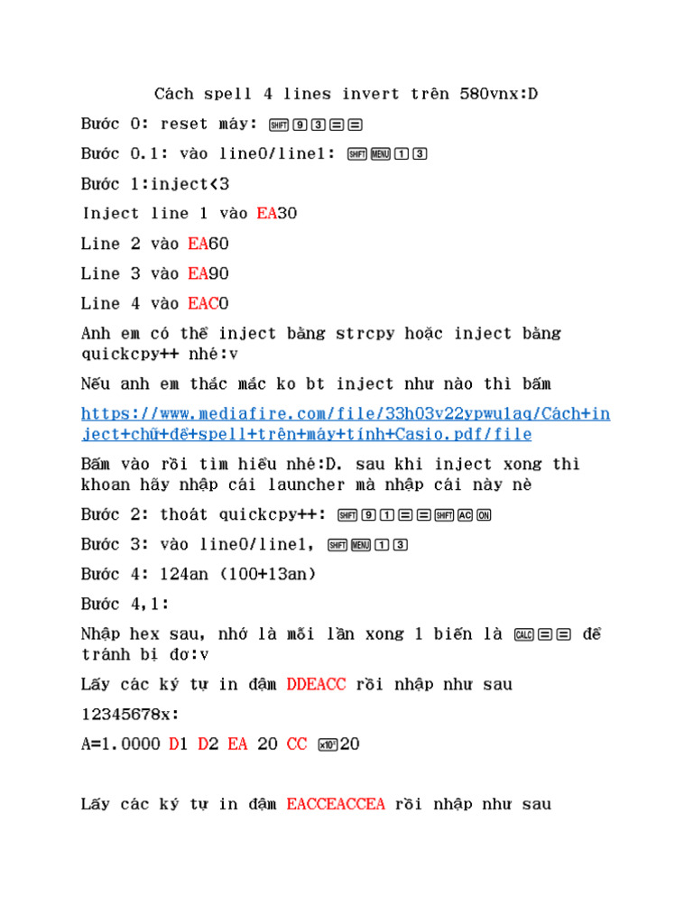 Cách Spell 4 Lines Invert Trên 580vnx | PDF
