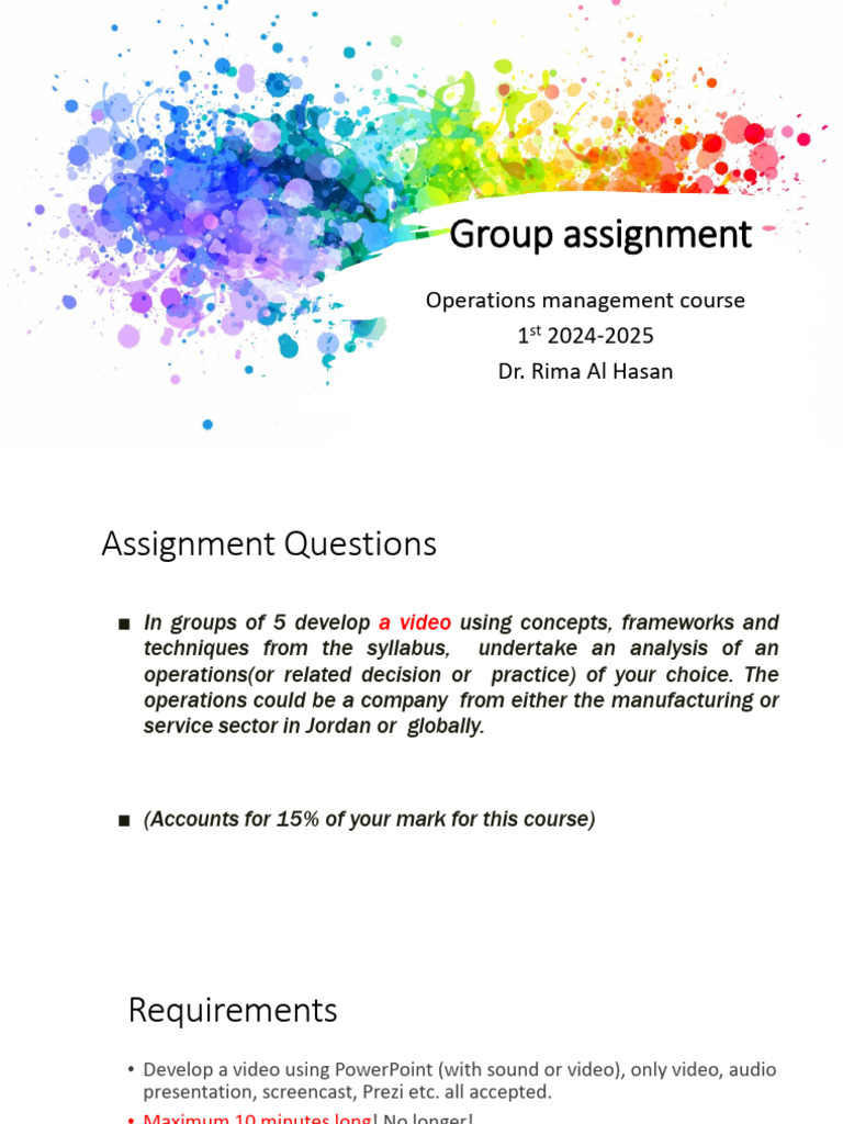 Group Assignment Requirements | PDF | Analysis | Concept