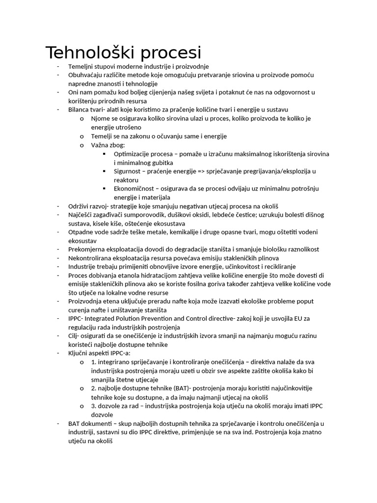 Tehnološki Procesi | PDF