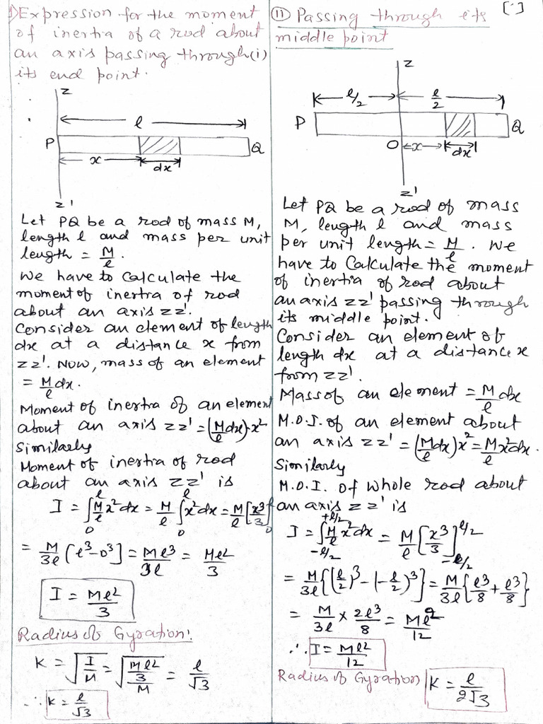 Moment of Inertia Calculations | PDF | Space