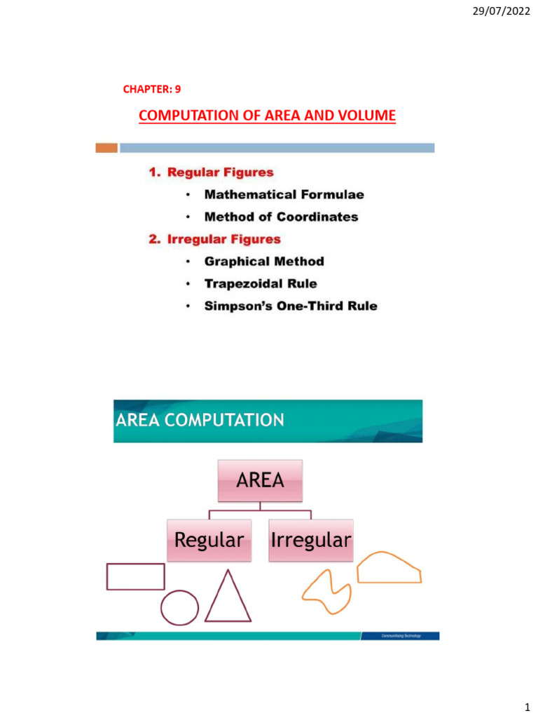 Area and Volume Computation Methods | PDF