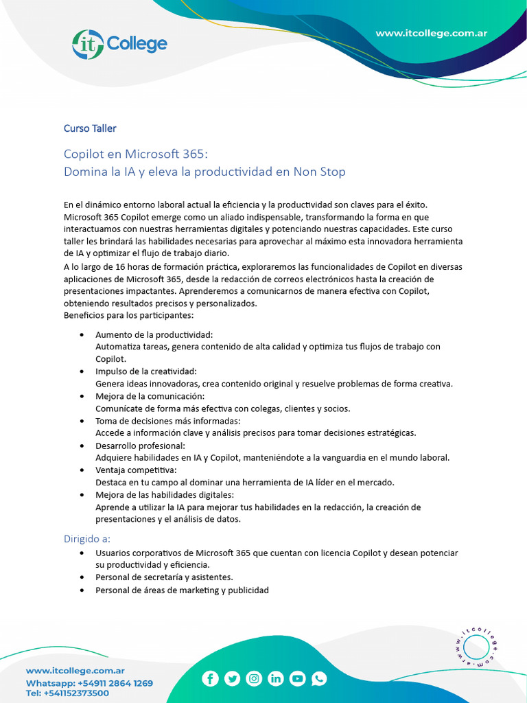 Curso de Copilot en Microsoft 365 | PDF | Microsoft Excel ...
