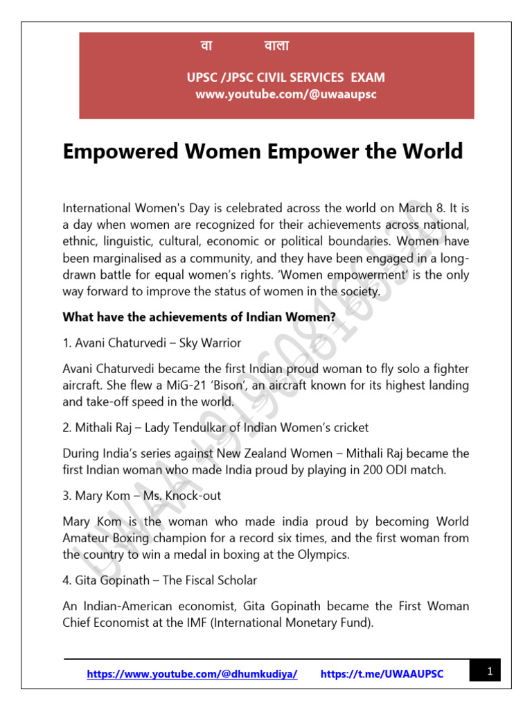 WOMEN EMPOWERMENT -ENG | PDF | Woman | Gender Equality