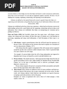 Person Perception & Social Cognition- Unit 2 (Bop)