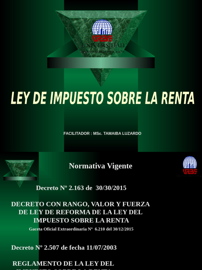 Ley del Impuesto sobre la Renta en Venezuela | PDF | Impuestos ...