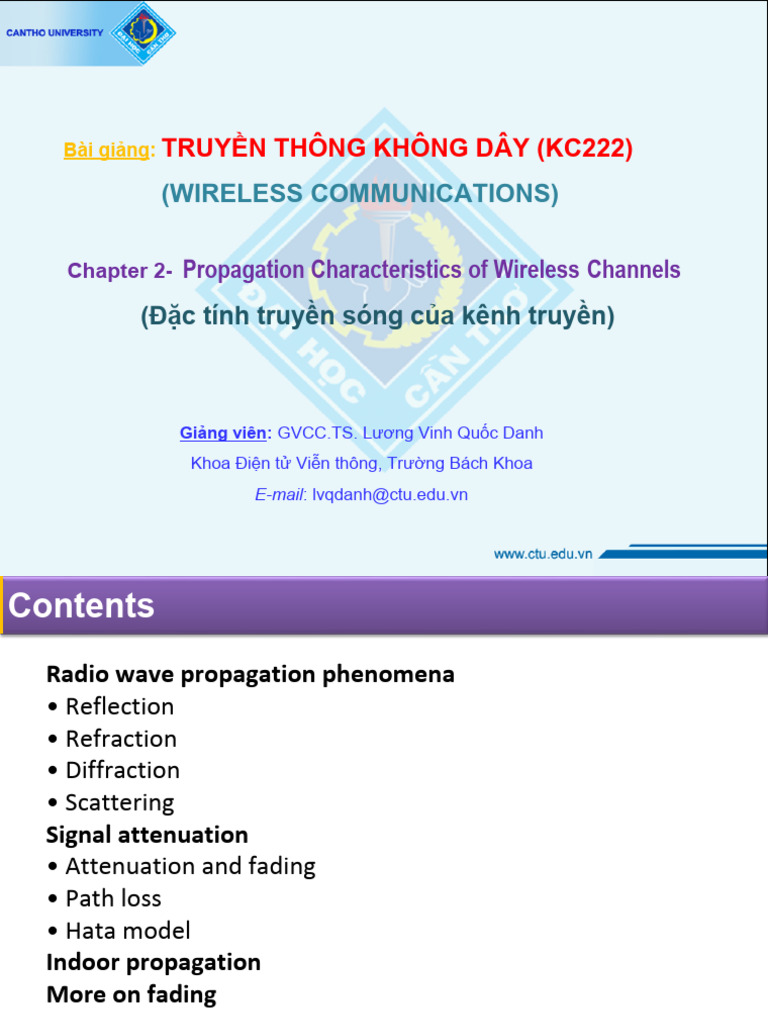 Bai Giang KC222 - Chapter - 2 | PDF | Radio Propagation | Attenuation