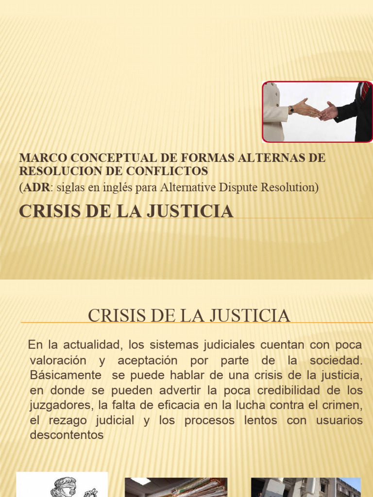 Crisis de La Justicia Unidad 1 | PDF | Mediación | Arbitraje
