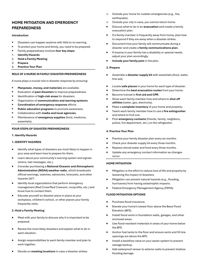 Home Disaster Preparedness Guide | PDF | Emergency Management | Federal ...