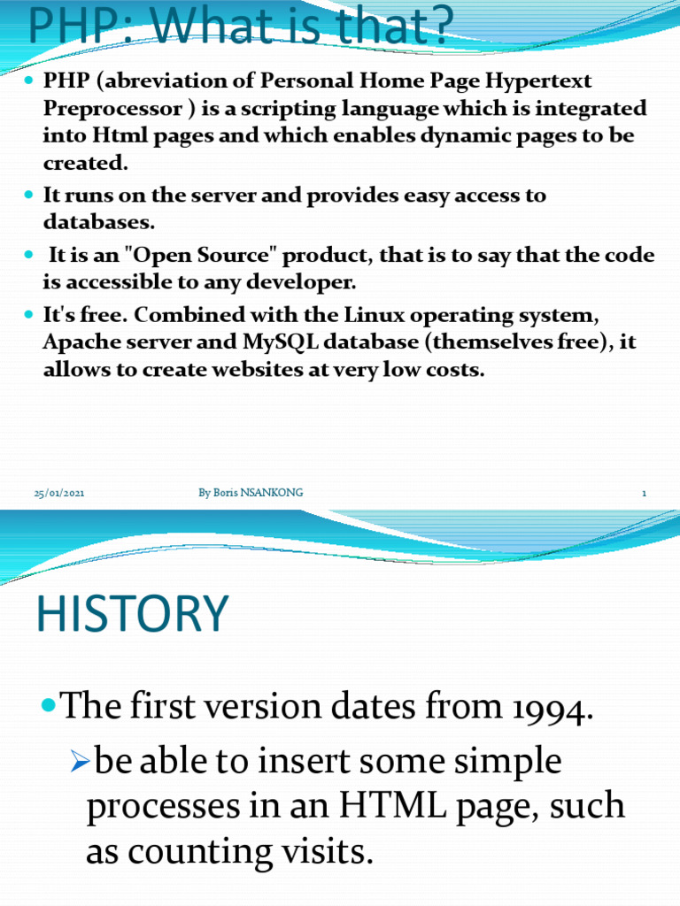 Introduction to PHP Scripting Language | PDF | Php | World Wide Web