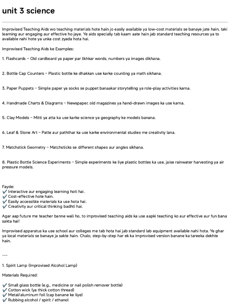 Improvised Teaching Aids for Science Education | PDF | Science | Aquarium