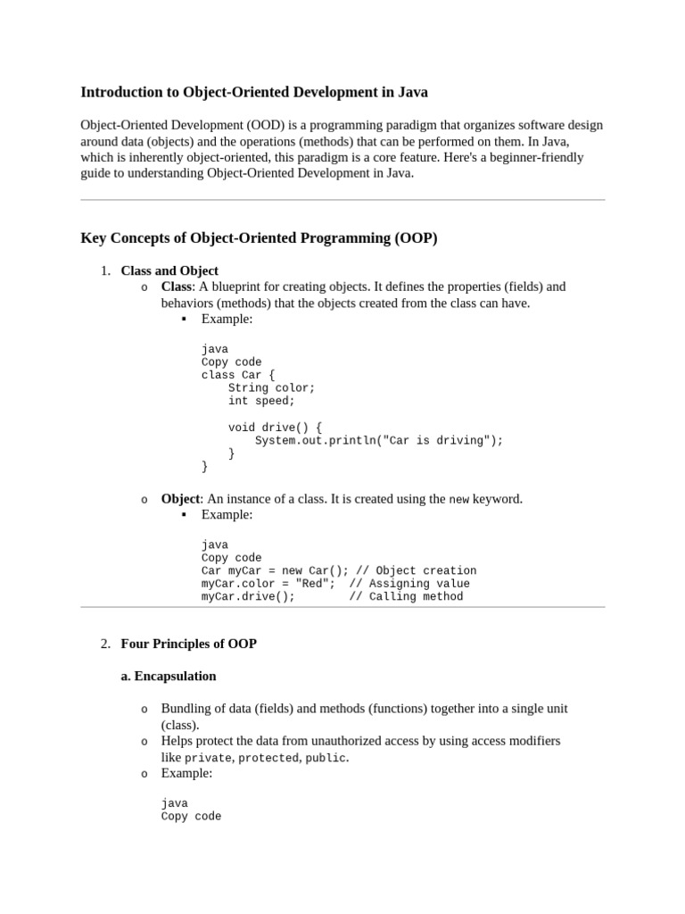 Java Notes With Examples in Detailed Notes | PDF | Method (Computer ...