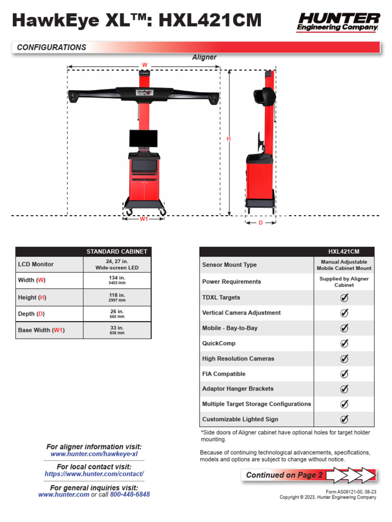 HawkEye XL™ HXL421CM Specifications | PDF | Camera | Automotive Industry