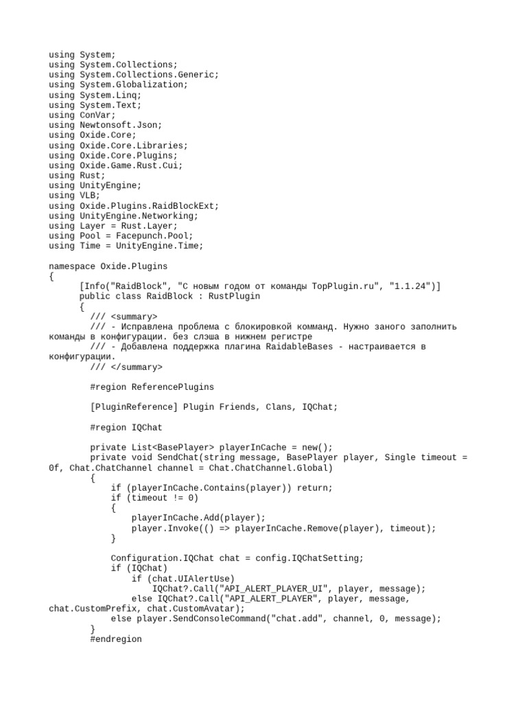 Understanding Rust Raid Block Plugin | PDF | Boolean Data Type ...