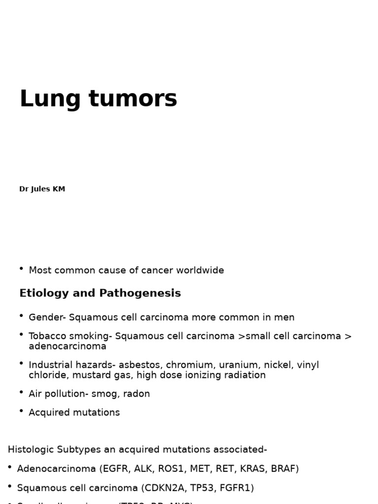 Lung Tumors: Causes, Types, and Treatment | PDF | Lung Cancer ...