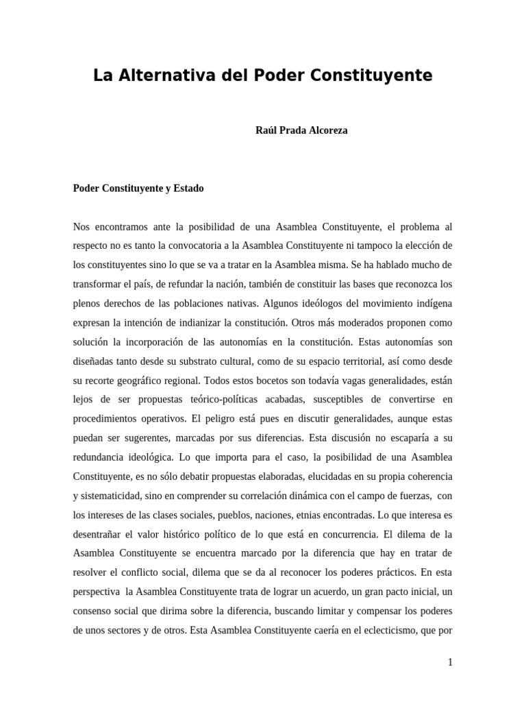 Asamblea Constituyente y Poder Social | PDF | Democracia | Ideologías ...