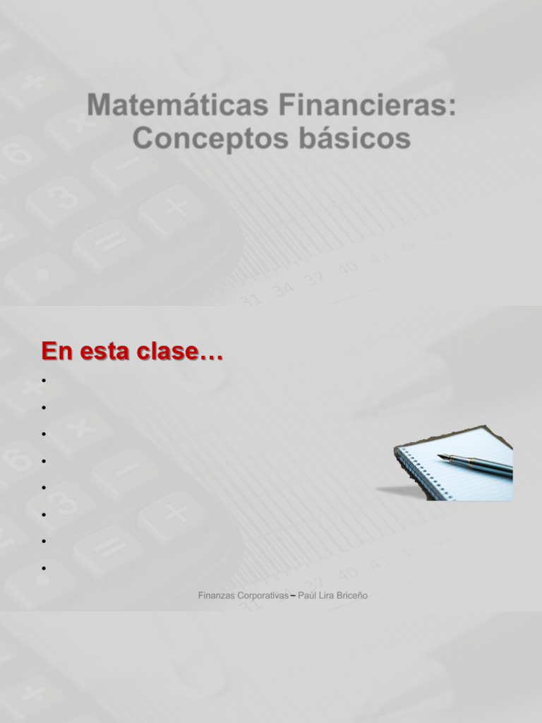 Matemáticas Financieras: Conceptos Clave | PDF | Interés | Comercio