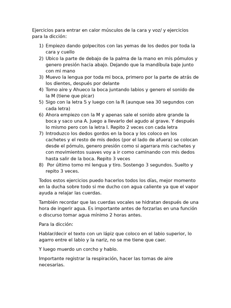 Ejercicios para La Voz | PDF