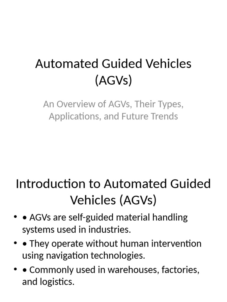 Automated Guided Vehicles | PDF