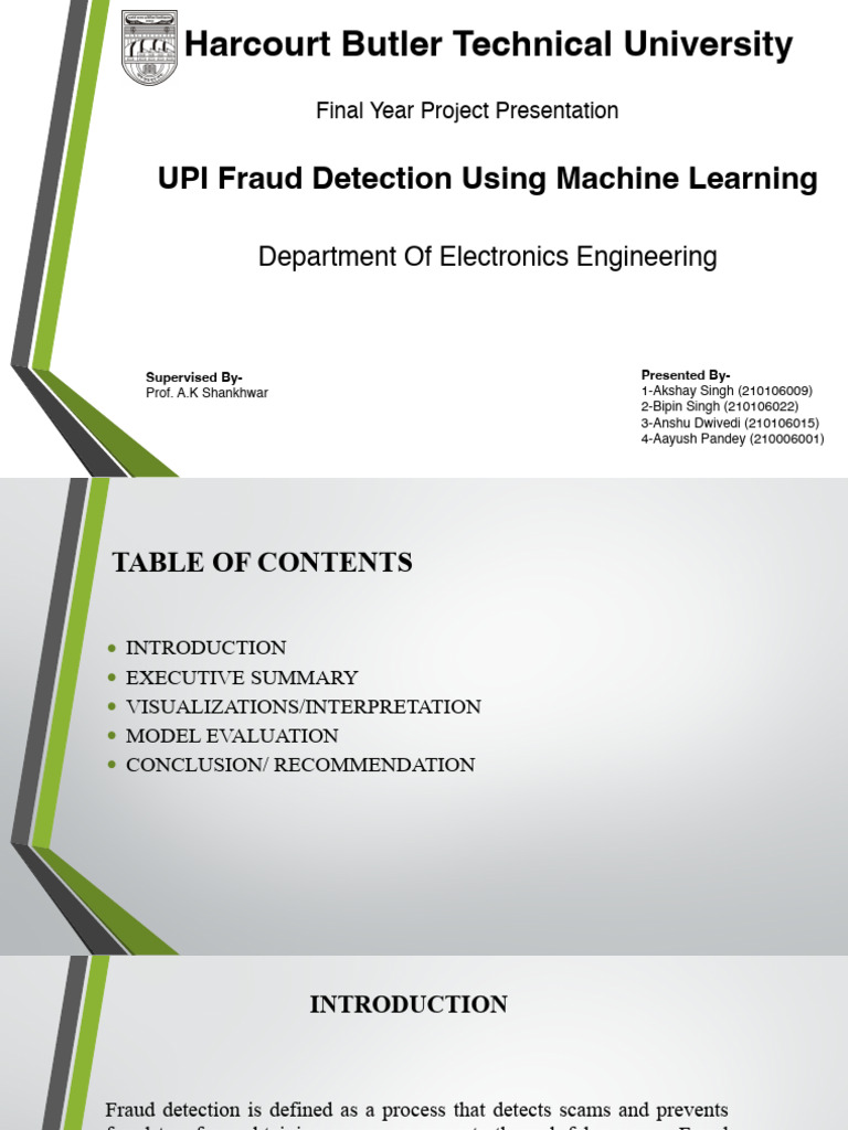 ONLINE PAYMENT FRAUD DETECTION USING MACHINE LEARNING MODEL - Key | PDF ...