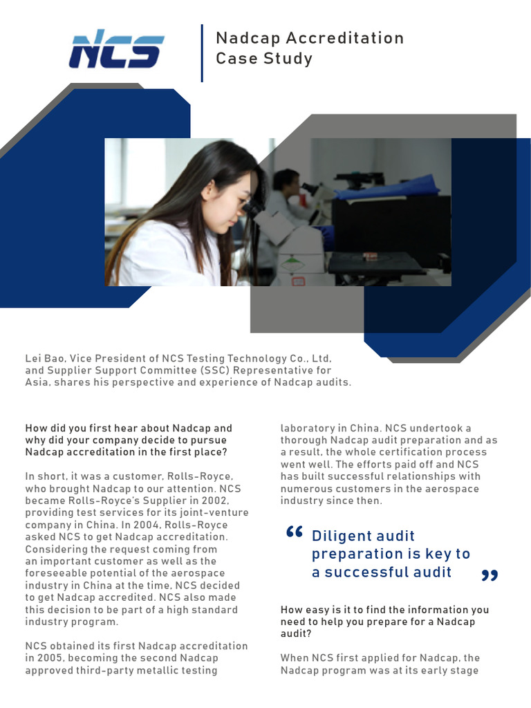 NCS Testing's Nadcap Accreditation Journey | PDF | Audit