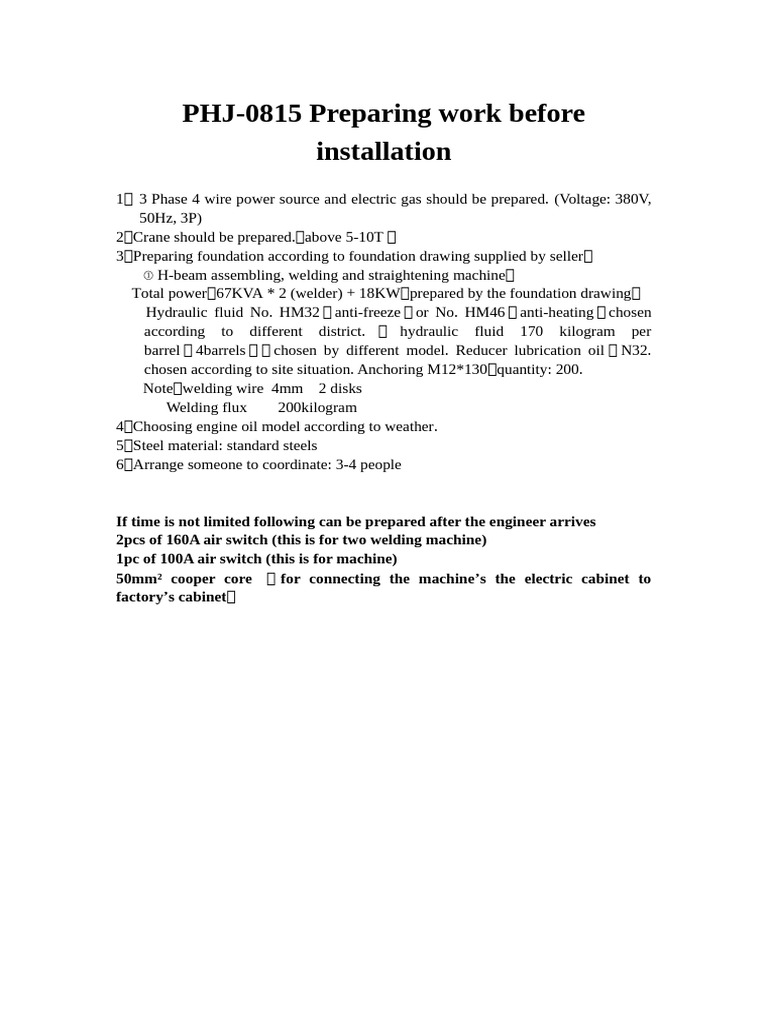 Installation Preparation Checklist | PDF