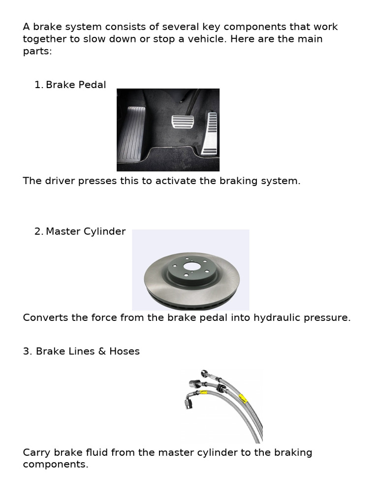 Key Components of Brake Systems | PDF