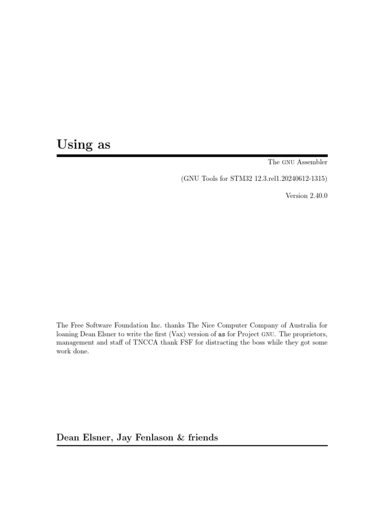 GNU Assembler Manual Overview | PDF | Computer Architecture | Computer ...