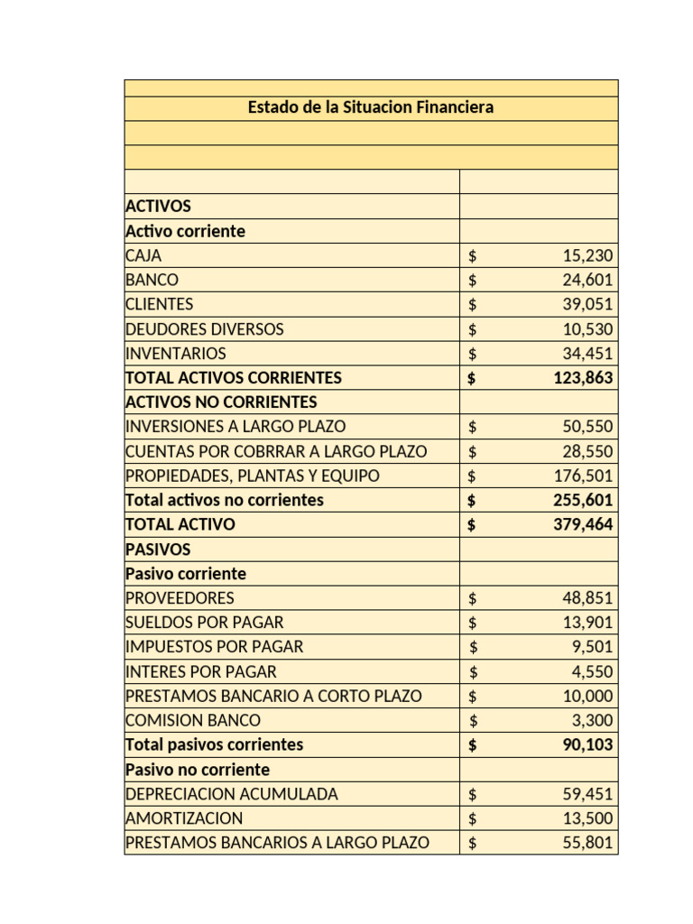 Estado de La Situacion Financiera | PDF