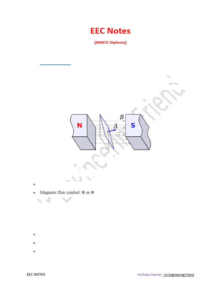 EEC Notes: Magnetic Flux & Density Explained | PDF | Magnetic Field ...