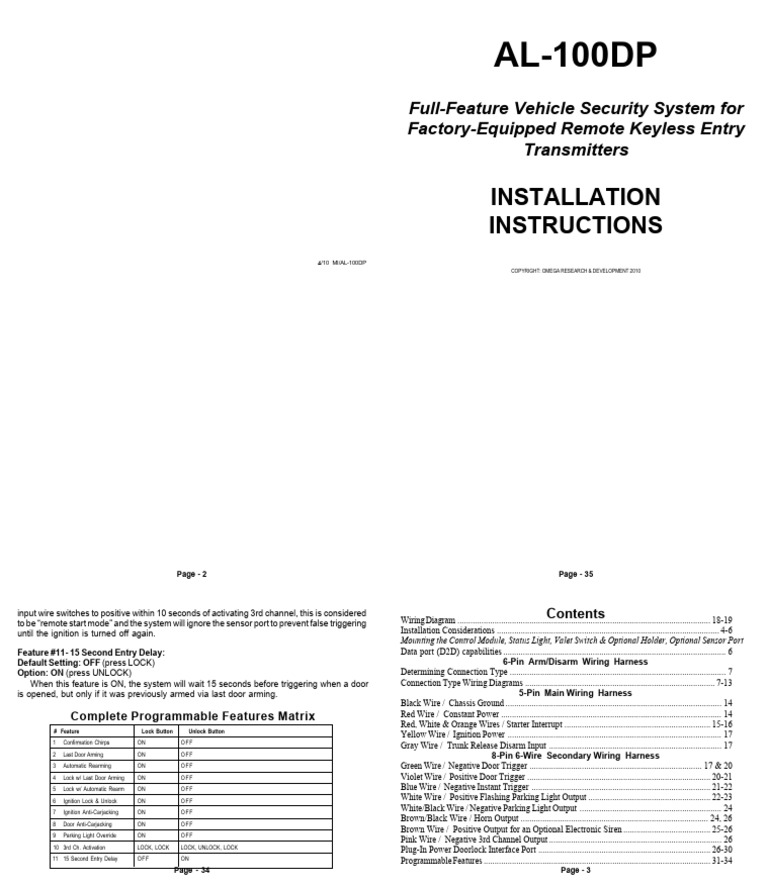 Manual Alarma AL-100-DP | PDF | Relay | Switch