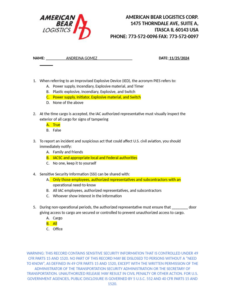 IACSSP Training and Cargo Security Guidelines | PDF | National Security