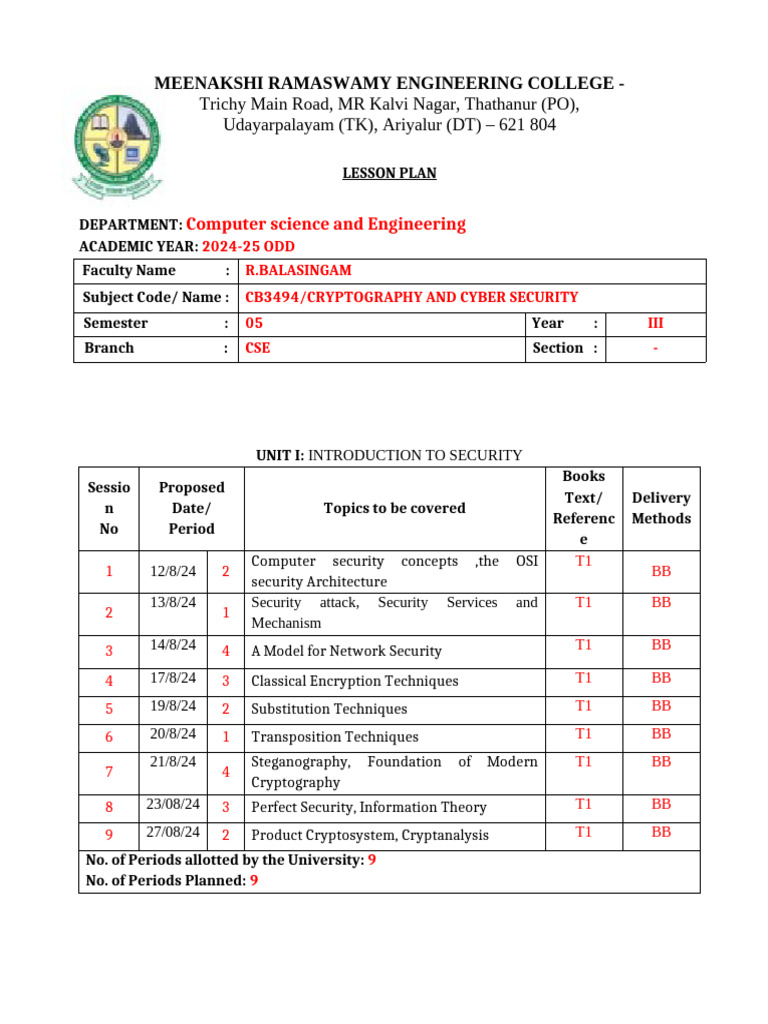 CCS Lesson Plan | PDF | Cryptography | Prime Number