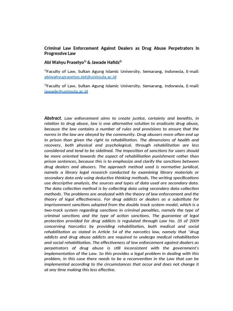 Drug Law Enforcement and Rehabilitation | PDF | Drug Rehabilitation ...