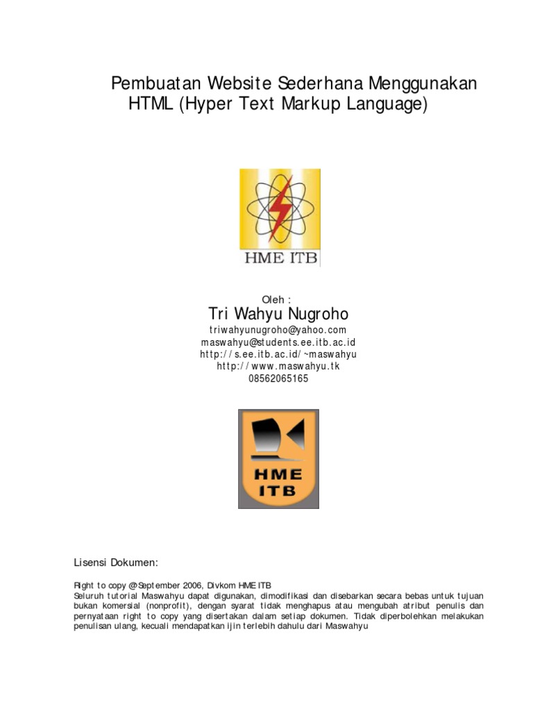 Panduan Membuat Website Sederhana HTML | PDF