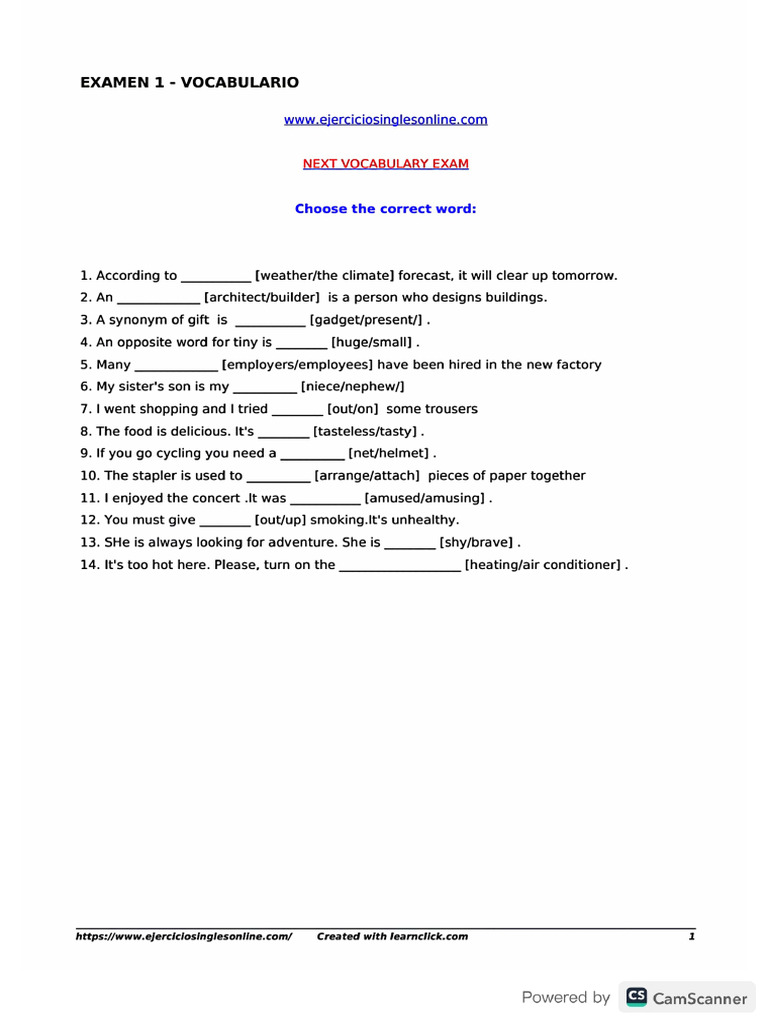 Vocabulario Ingles 2025 Pdf