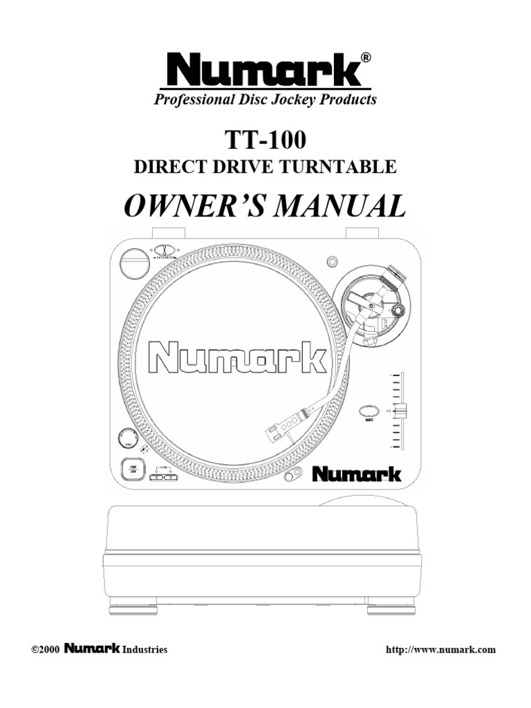 Numark（ヌマークTT−100 ターンテーブル！美品純正カバー付き！説明書 Numark（ヌマークTT−100 ターンテーブル！美品純正カバー付き！説明書