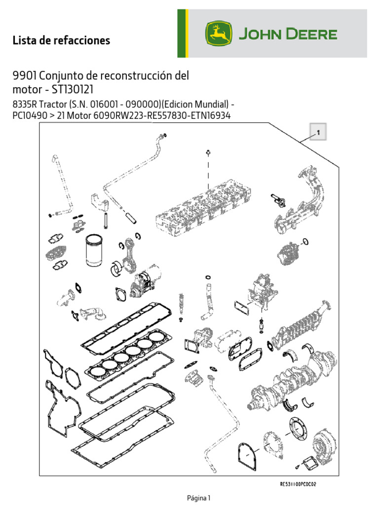 Lista de Refacciones para Motor 6090RW | PDF