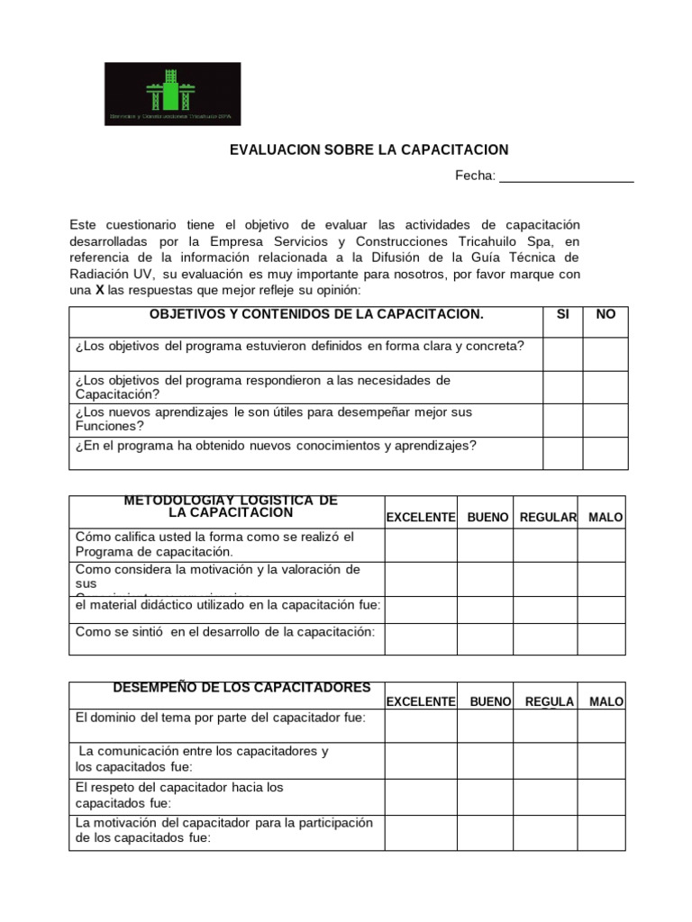 Evaluación de Capacitaciones | PDF