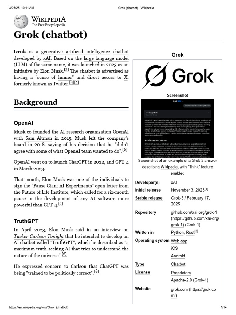 Grok AI Chatbot Overview and Release Dates | PDF | Elon Musk