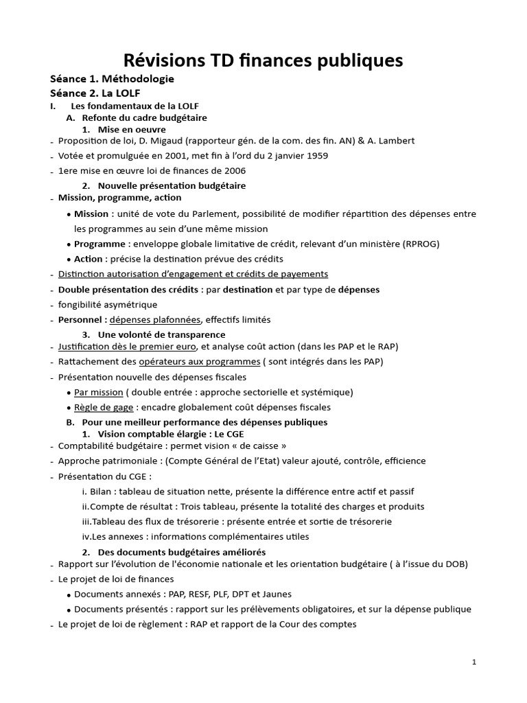Réformes de la LOLF et gestion publique | PDF | Comptabilité | Gouvernance